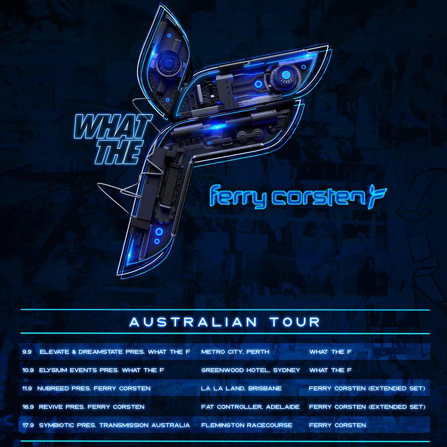 Ferry Corsten 2022 Australian Tour Poster - OZ EDM