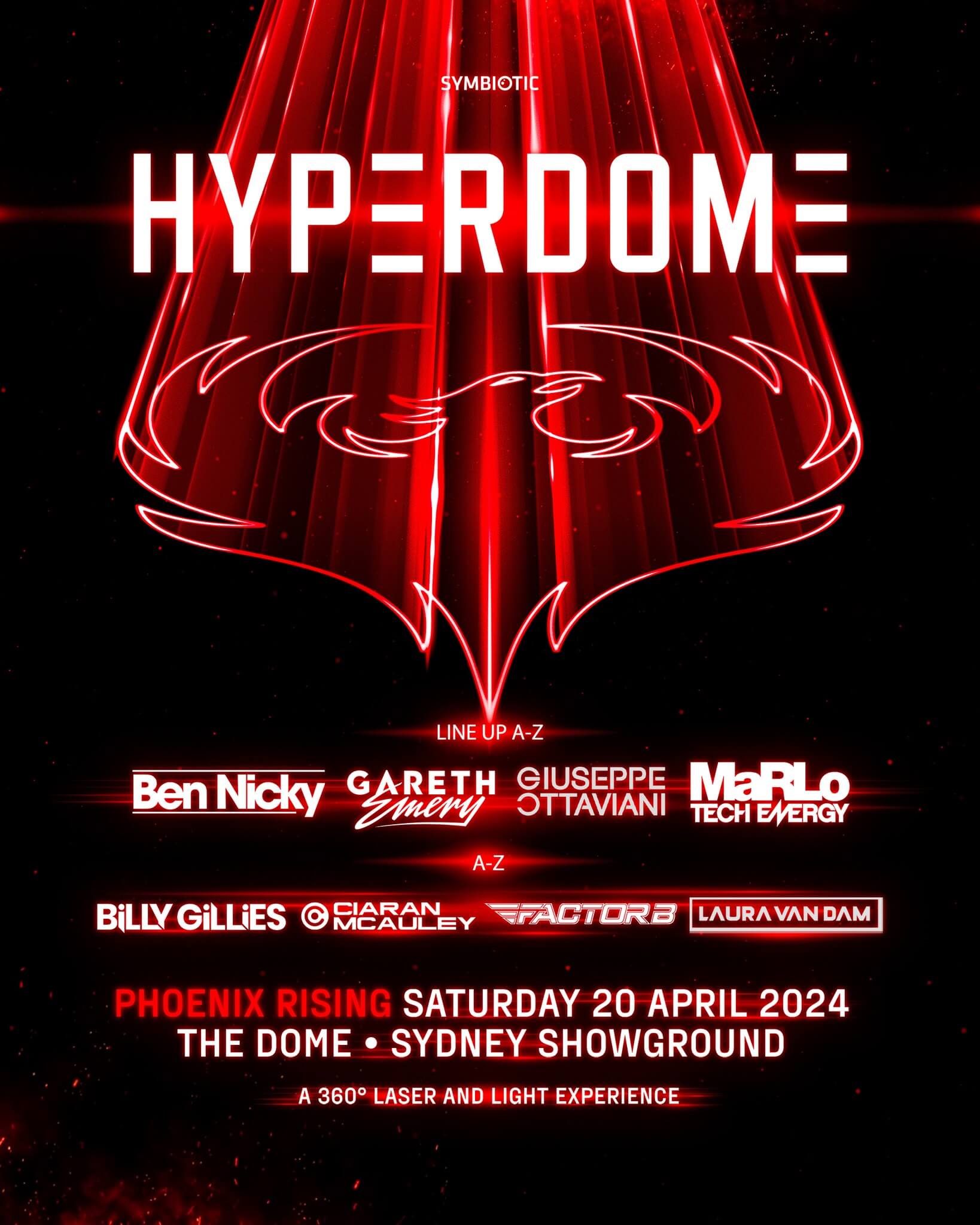 Hyperdome Rise of the Phoenix Sydney 2024 Poster - OZ EDM