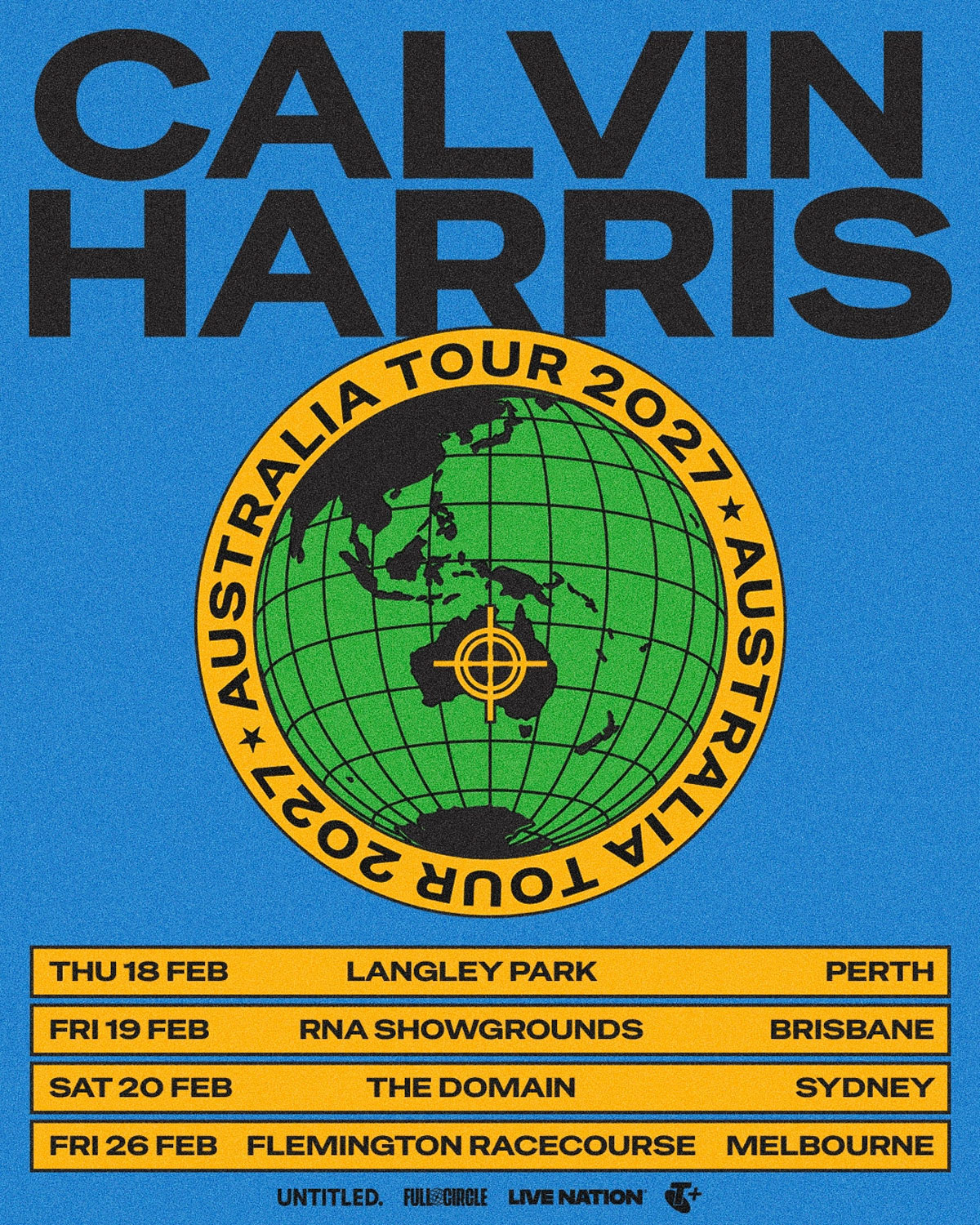 Calvin Harris - Australia Tour 2027 Poster | OZ EDM
